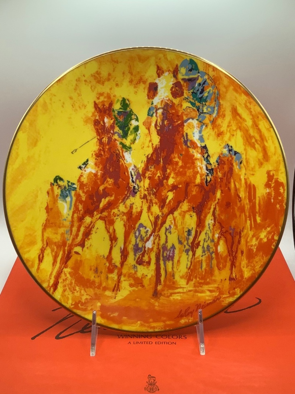 Royal Doulton “Winning Colors”. 1982 Leroy Neiman Collector Plate with Box